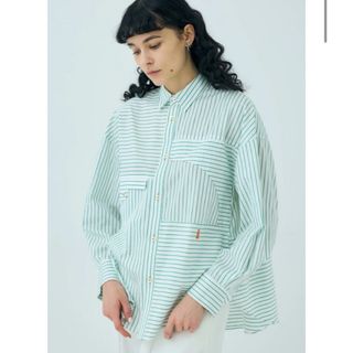 nagonstans - nagonstans round flare shirt ラウンドフレアシャツ