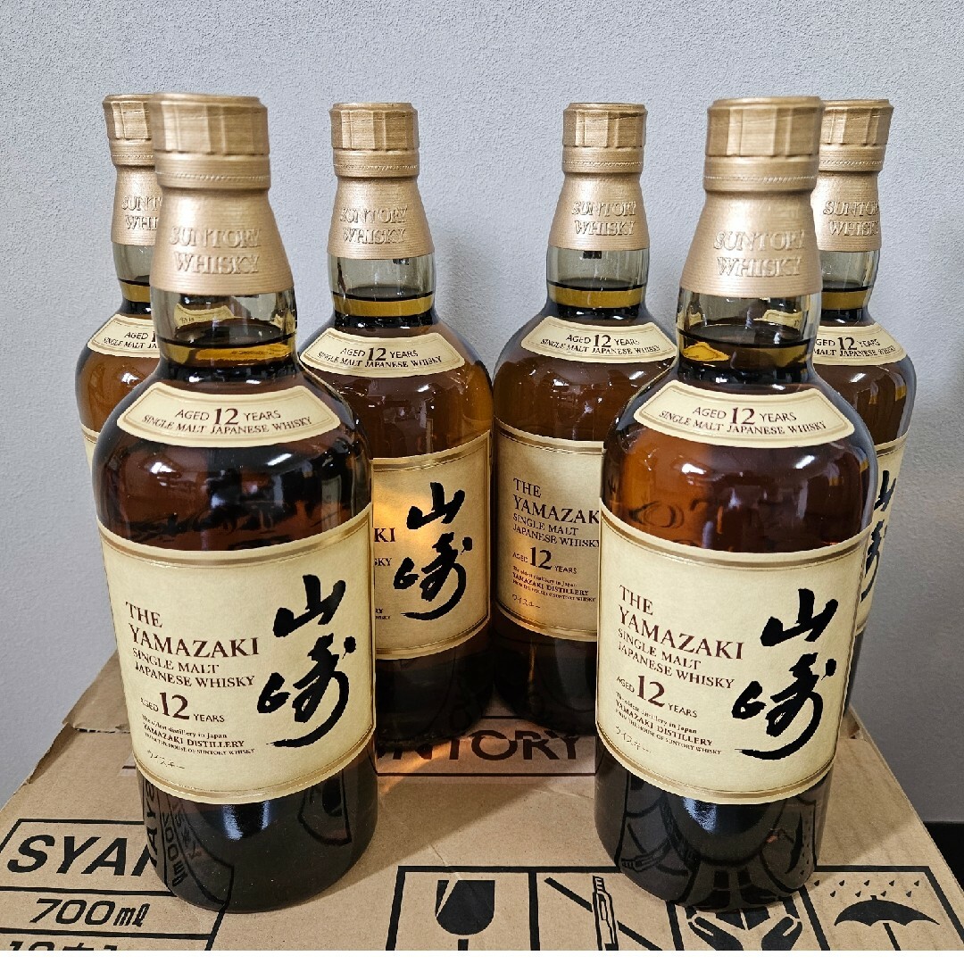 サントリー(サントリー)のサントリー シングルモルト山崎１２年７００ｍｌ 6本 送料込み 食品/飲料/酒の酒(ウイスキー)の商品写真