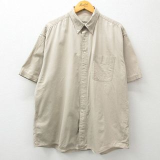 XL★古着 セントジョンズベイ 半袖 シャツ メンズ 00年代 00s 大きいサイズ コットン ボタンダウン ベージュ カーキ 24apr20 中古 トップス(シャツ)