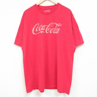 XL★古着 半袖 Tシャツ メンズ コカコーラ 大きいサイズ コットン クルーネック 赤 レッド 24apr20 中古(Tシャツ/カットソー(半袖/袖なし))