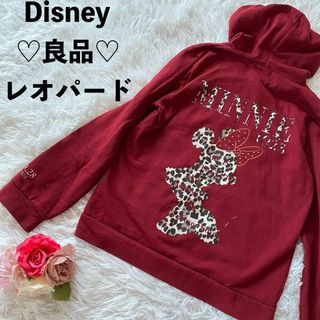 Disney - ディズニー　ミニーマウス　ミニーちゃん　レオパード　ヒョウ柄　パーカー