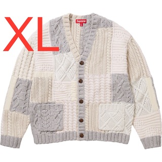 Supreme Patchwork Cable Knit Cardigan XL