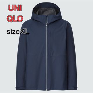 UNIQLO - ユニクロ ブロックテックパーカー 3Dカット　ブラック　サイズXL