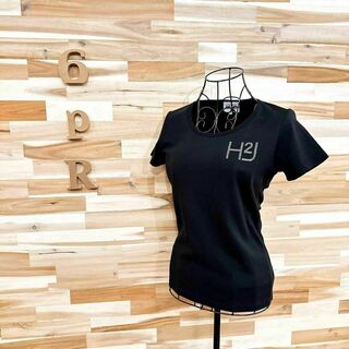 HYDROGEN - 【ハイドロゲン】ラインストーン スカル 半袖Tシャツ H２Jロゴ S 黒×銀