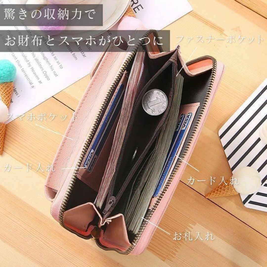 お財布ポシェット スマホポーチ 全機種対応 お財布 スマホケース　ショルダー スマホ/家電/カメラのスマホアクセサリー(その他)の商品写真