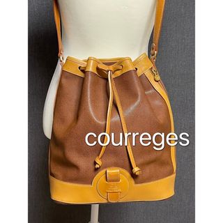 Courreges - クレージュ　courreges  巾着　キャメル　ショルダーバッグ