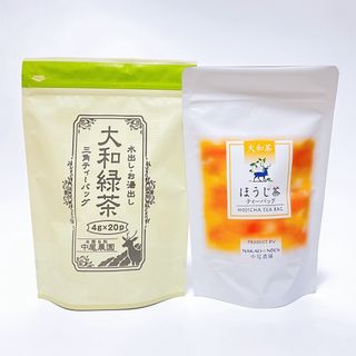 奈良県産　大和茶　緑茶ティーバッグ　ほうじ茶ティーバッグ　セット　中尾農園(茶)