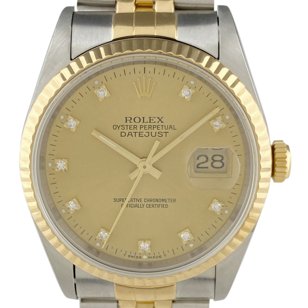 ROLEX(ロレックス)のロレックス デイトジャスト 10Pダイヤ 16233G 自動巻き メンズ 【中古】 メンズの時計(腕時計(アナログ))の商品写真