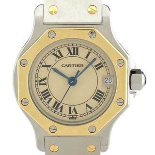 カルティエ(Cartier)のカルティエ サントス オクタゴン SM 187903 クォーツ レディース 【中古】(腕時計)