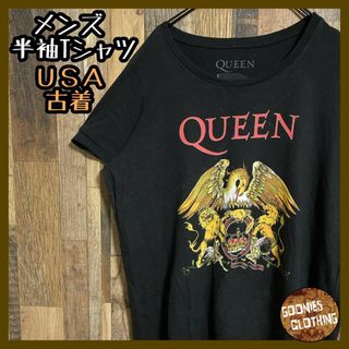 Queen Tシャツ プリント ブラック アニマル 半袖 メンズ USA古着(Tシャツ/カットソー(半袖/袖なし))