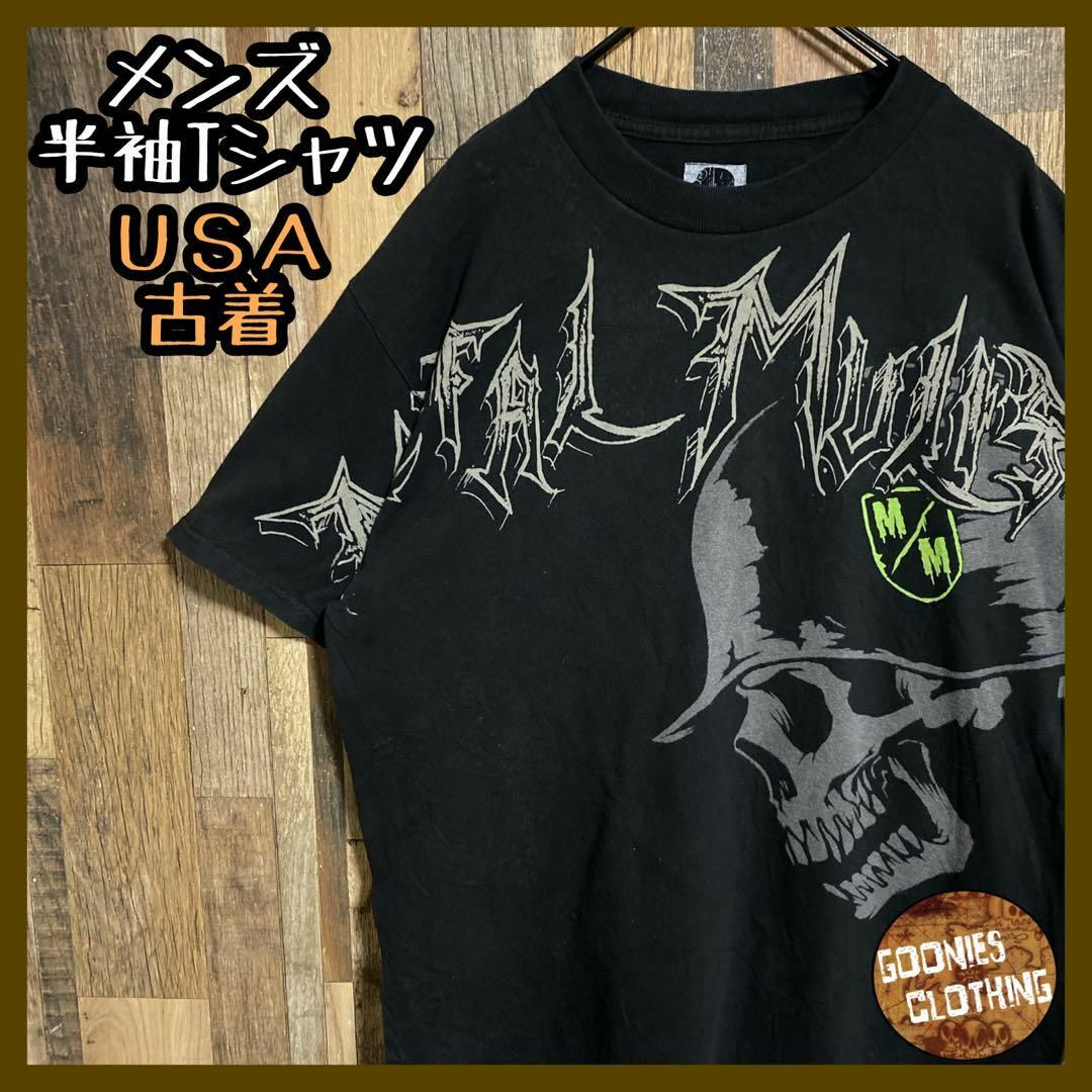 METAL MALISHA Tシャツ 半袖 M USA スカル ガイコツ 古着 メンズのトップス(Tシャツ/カットソー(半袖/袖なし))の商品写真