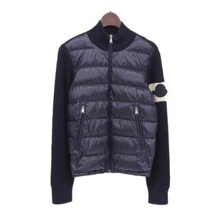 MONCLER - モンクレール MAGLIA CARDIGAN TRICOT ニット 切替 ダウンジャケット 98509 20 A9629 ユニセックス ネイビー MONCLER 【中古】 【アパレル・小物】