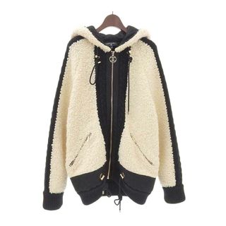 シャネル(CHANEL)のシャネル ココマーク ボア ニット ジップアップ ブルゾン マトラッセ P62274K47615 レディース アイボリー 黒 CHANEL 【中古】 【アパレル・小物】(ブルゾン)