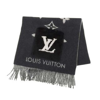 ルイヴィトン(LOUIS VUITTON)のルイヴィトン マフラー コールド レイキャビック ミンクポケット M74353 ユニセックス ブラック グレー LOUIS VUITTON 【中古】 【アパレル・小物】(マフラー/ストール)