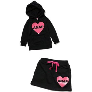 アナップキッズ(ANAP Kids)の本日限定お値下げ！早い者勝ち⤴︎ANAPKIDS♡ハートプリントセットアップ(スカート)