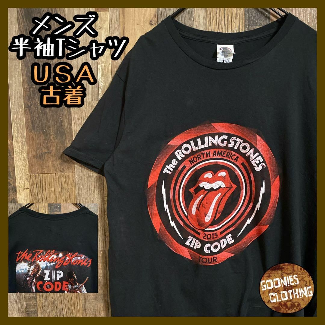 ローリングストーンズ ツアー Tシャツ ロック バンド 半袖 L USA古着 メンズのトップス(Tシャツ/カットソー(半袖/袖なし))の商品写真