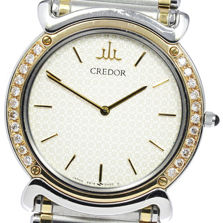 セイコー(SEIKO)のセイコー SEIKO GKJX060/5A74-0190 クレドール リネアクルバ ベゼルダイヤ クォーツ メンズ 保証書付き_812414(腕時計(アナログ))