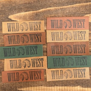 ビンテージ革タグ　レザータグ　WILD WEST ネイティブ　(各種パーツ)