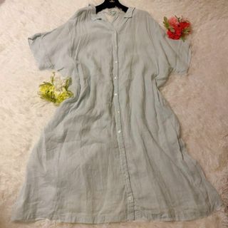 ネストローブ(nest Robe)の極美品　nest Robe ネストローブ　シャツワンピース　リネン　麻100%(ロングワンピース/マキシワンピース)