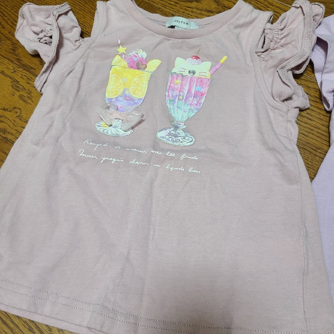 anyFAM(エニィファム)のエニィファムキッズ トップス 100cm 2点セット キッズ/ベビー/マタニティのキッズ服女の子用(90cm~)(Tシャツ/カットソー)の商品写真