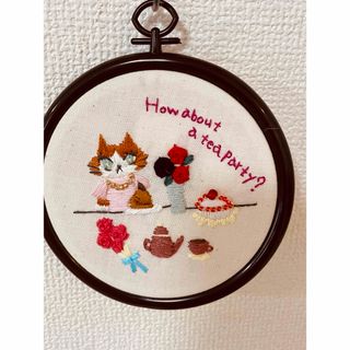 刺繍枠飾り　tea party(その他)