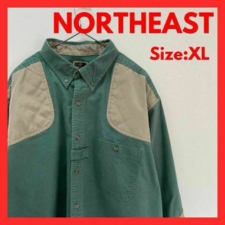 【美品】古着　ハンティングシャツ　長袖　ボタンダウンシャツ メンズ　XL(シャツ)