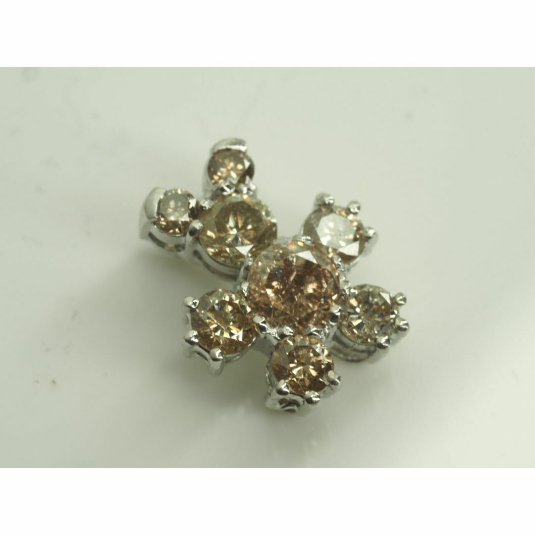◆可愛い熊ちゃん天然ダイヤモンドペンダントトップ　K18WG D1.00ct レディースのアクセサリー(ネックレス)の商品写真