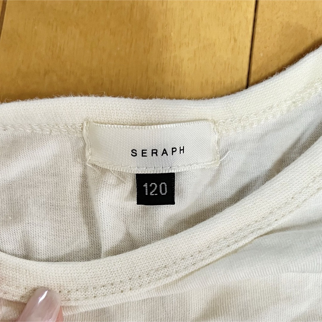 Seraph(セラフ)のSERAPH 半袖Tシャツ　120cm ストライプ柄　チュニック キッズ/ベビー/マタニティのキッズ服女の子用(90cm~)(Tシャツ/カットソー)の商品写真