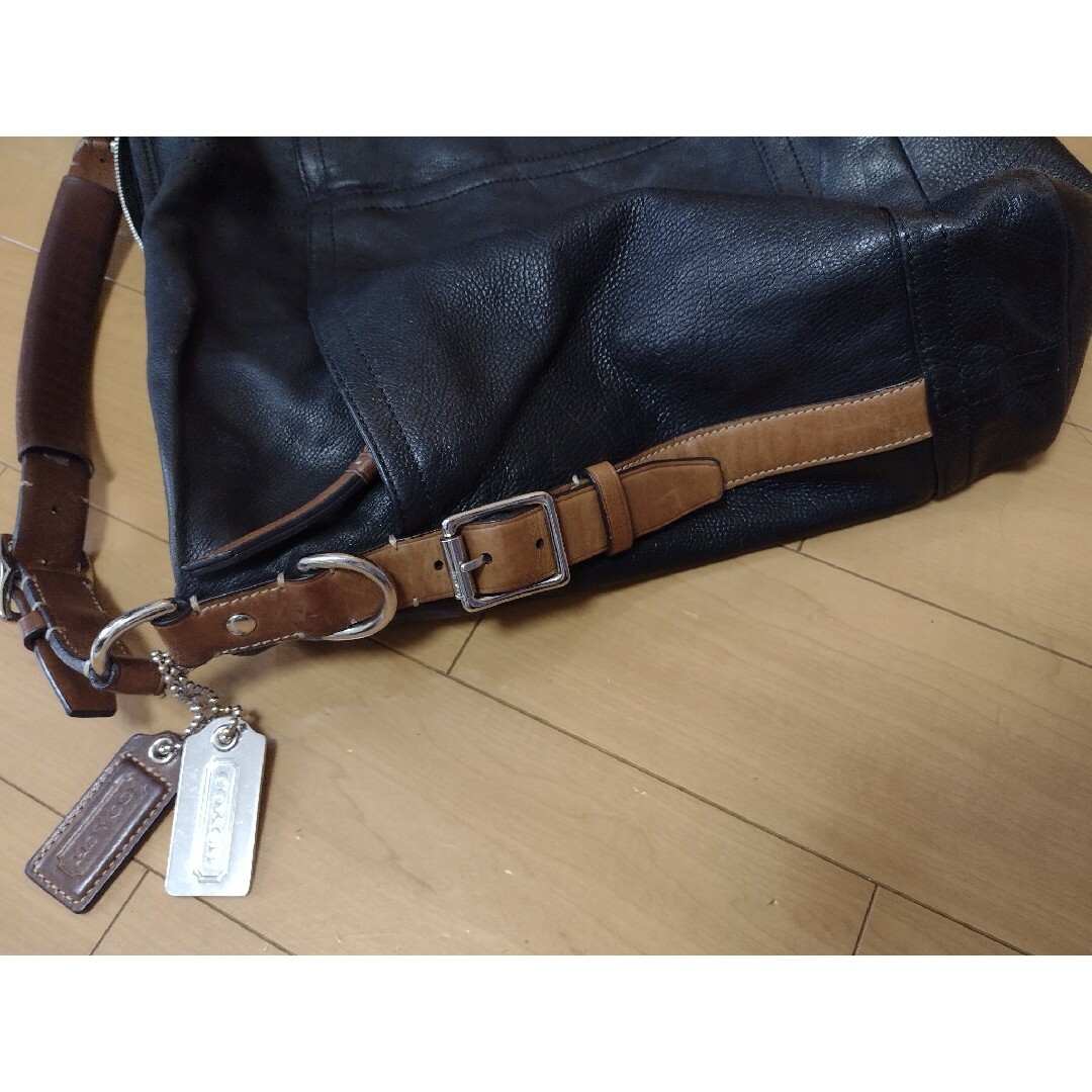 COACH(コーチ)のコーチショルダーバッグ A4 ブラック×ブラウン ユニセックス レディースのバッグ(ショルダーバッグ)の商品写真