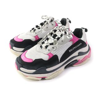 バレンシアガ(Balenciaga)の【ドンドン見直し】美品★BALENCIAGA バレンシアガ 524039 Triple-S トリプルS レースアップ ダッドスニーカー/ボリュームシューズ マルチカラー 24.5 保存袋付き レディース(スニーカー)