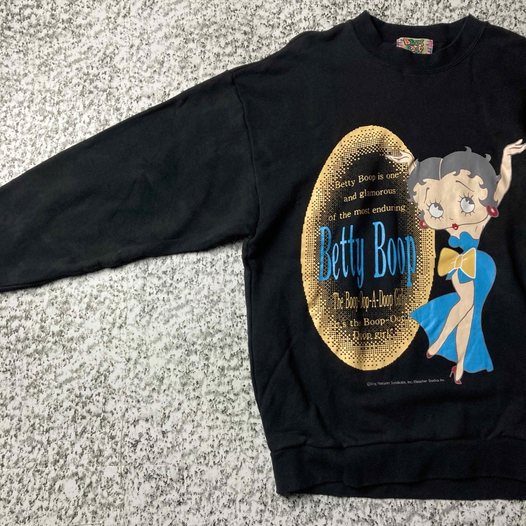 Betty Boop(ベティブープ)の【90s日本製】ベティーブープ　ヴィンテージスウェットトレーナー　ブラック メンズのトップス(スウェット)の商品写真