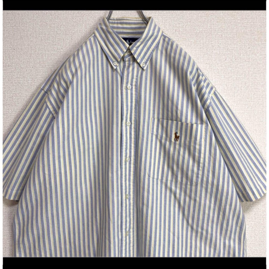 Ralph Lauren(ラルフローレン)のラルフローレン BDシャツ ストライプ マルチポニー刺繍 胸ポケット ゆるだぼ メンズのトップス(シャツ)の商品写真
