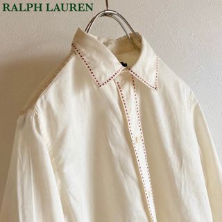 ラルフローレン(Ralph Lauren)のラルフローレン ドット パイピング コットン リネン 長袖 シャツ 7 エクリュ(シャツ/ブラウス(長袖/七分))