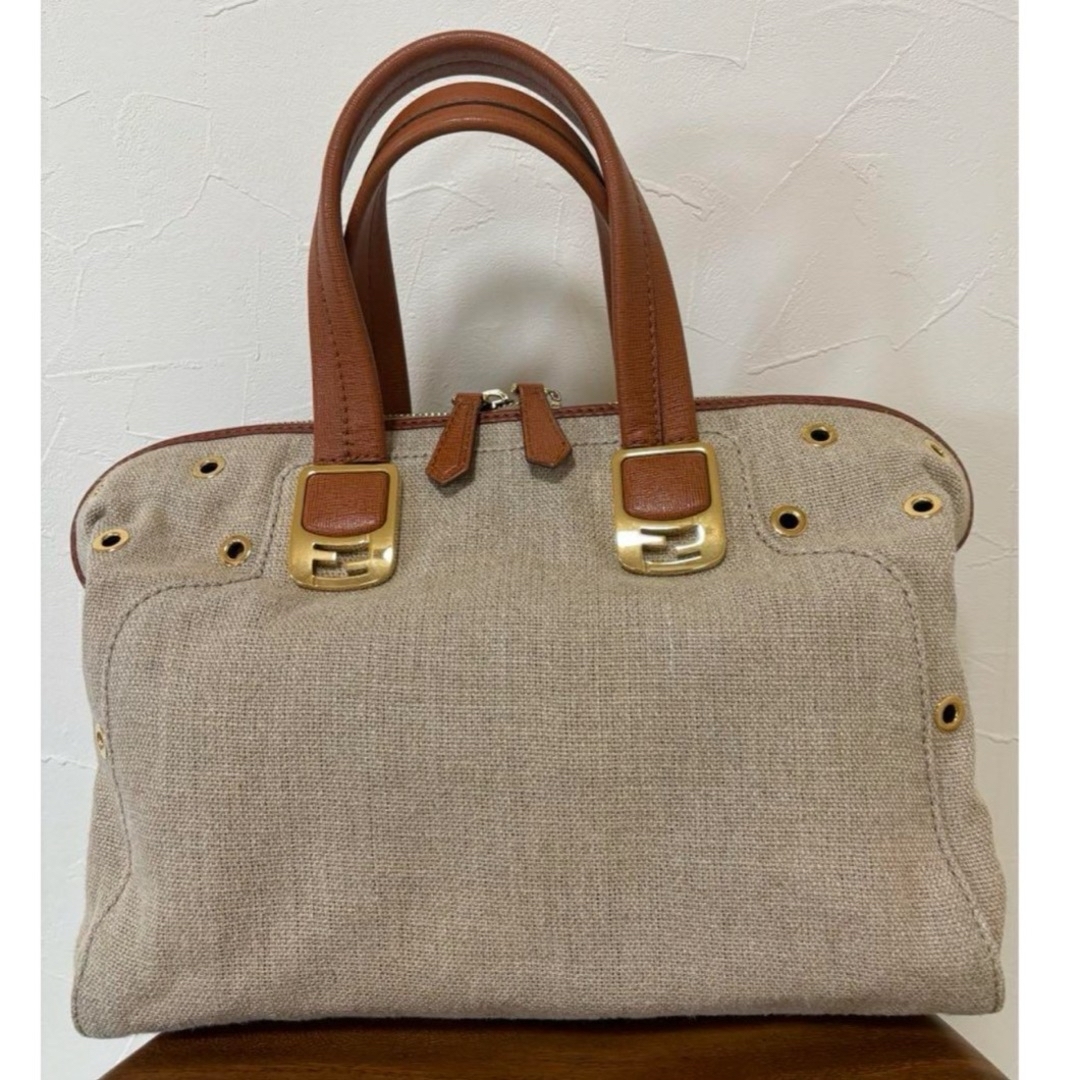 FENDI フェンディ カメレオン キャンパス/レザー 2wayバッグ FENDI フェンディ カメレオン キャンパス/レザー 2wayバッグ