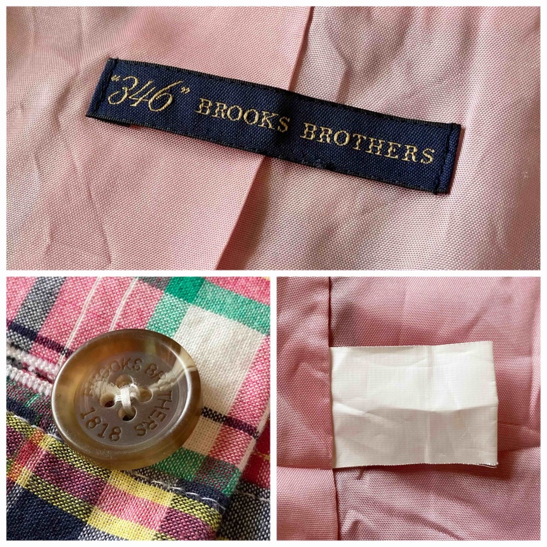 Brooks Brothers(ブルックスブラザース)のブルックスブラザーズ マドラスチェック パッチワーク 2B テーラードジャケット レディースのジャケット/アウター(テーラードジャケット)の商品写真