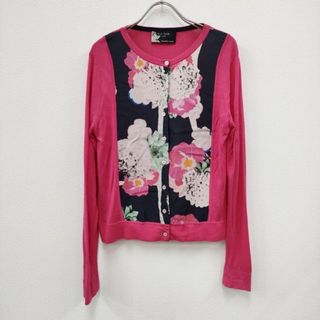 ポールスミス(Paul Smith)のPaul Smith BLACK シルク混 花柄 FRAGMENT FLORAL サイズM カーディガン ピンク レディース ポール・スミス【中古】4-0409M◎(カーディガン)