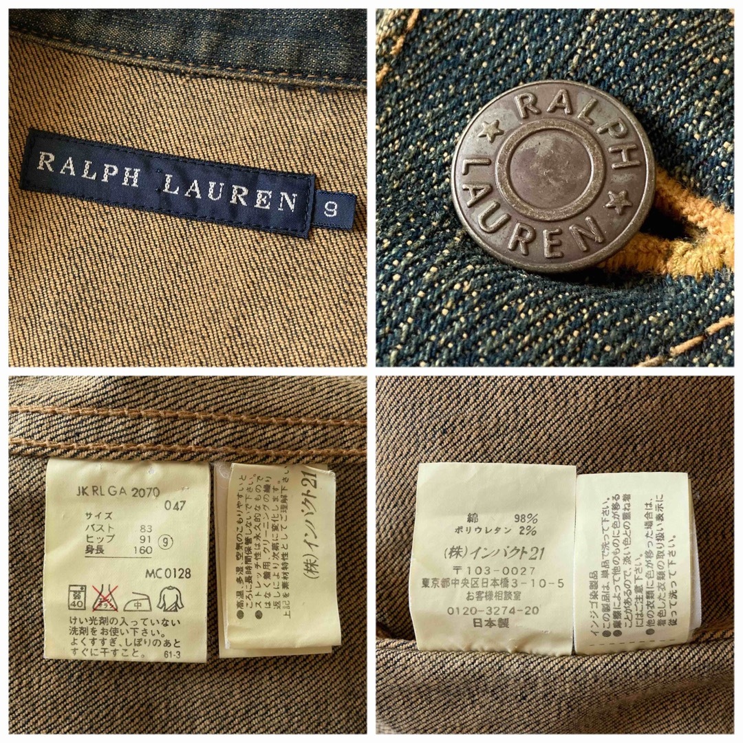 Ralph Lauren(ラルフローレン)のラルフローレン Lee 101J型 デニムジャケット Gジャン 9 インディゴ レディースのジャケット/アウター(Gジャン/デニムジャケット)の商品写真