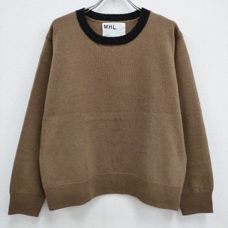 エムエイチエル(MHL.)のMHL. 595-3263504 WASHABLE DRY WOOL サイズ2 ウール セーター ニット 23AW ブラウン レディース エムエイチエル【中古】4-0409T♪(ニット/セーター)