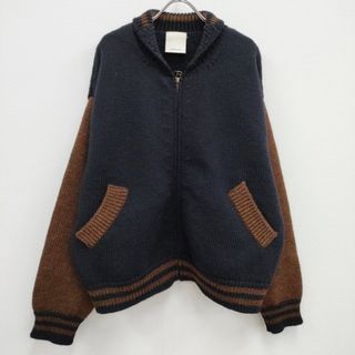 refomed リフォメッド STADIUM KAUCHIN KNIT REKN-002 サイズ2 カウチンニット スタジャン 23AW ネイビー ブラウン メンズ【中古】4-0409T♪(スタジャン)