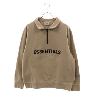 FOG Essentials エフオージー エッセンシャルズ モックネックハーフジップスウェット トレーナー フロントラバーロゴ ブラウン(スウェット)