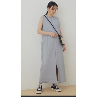 Adam et Rope' - 美品アダムエロペ ＜洗える＞【WEB限定】リブワンピースブルー