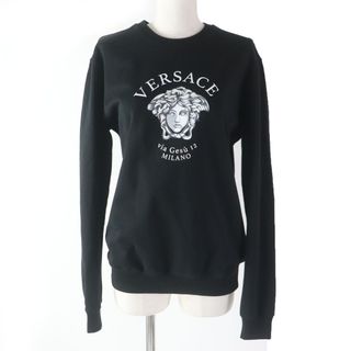 ヴェルサーチ(VERSACE)の美品☆VERSACE ヴェルサーチ 2020年製 A88693 メデューサ 長袖 スウェットシャツ トレーナー トップス ブラック XS イタリア製 正規品 レディース(トレーナー/スウェット)