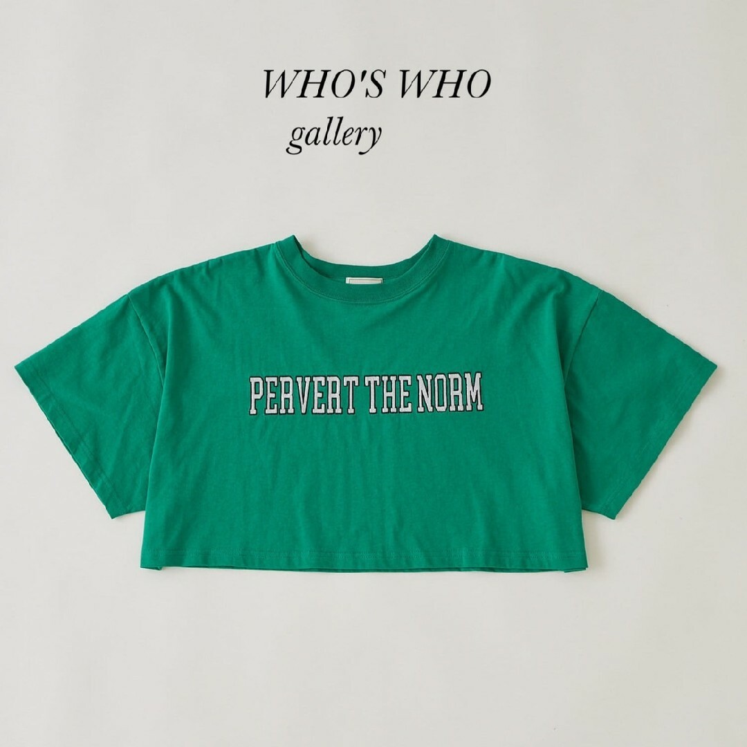 WHO'S WHO gallery(フーズフーギャラリー)の新品 WHO'S WHO gallery ショートカレッジ刺繍T レディースのトップス(Tシャツ(半袖/袖なし))の商品写真