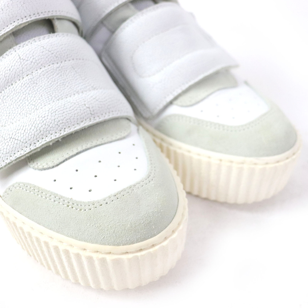 MM6(エムエムシックス)の極美品☆MM6 Maison Margiela エムエムシックス メゾンマルジェラ S59WS0028 レザー ベルクロ スニーカー ホワイト 37 箱・保存袋付き イタリア製 レディース 定価63,800円 レディースの靴/シューズ(スニーカー)の商品写真