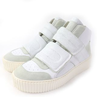 エムエムシックス(MM6)の極美品☆MM6 Maison Margiela エムエムシックス メゾンマルジェラ S59WS0028 レザー ベルクロ スニーカー ホワイト 37 箱・保存袋付き イタリア製 レディース 定価63,800円(スニーカー)