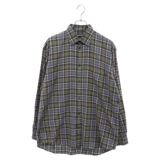 Balenciaga - BALENCIAGA バレンシアガ 18AW Oversized Check Shirt バックロゴプリント オーバーサイズ長袖チェックシャツ グレー 508465 TBM21