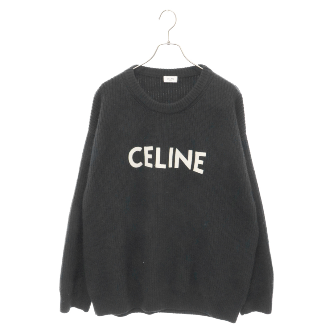 celine(セリーヌ)のCELINE セリーヌ 21AW Oversized Celine Sweater In Ribbed Wool ロゴ刺繍 オーバーサイズ ウールニット セーター ブラック 2A19R423P メンズのトップス(ニット/セーター)の商品写真