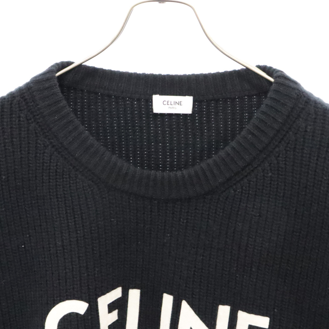 celine(セリーヌ)のCELINE セリーヌ 21AW Oversized Celine Sweater In Ribbed Wool ロゴ刺繍 オーバーサイズ ウールニット セーター ブラック 2A19R423P メンズのトップス(ニット/セーター)の商品写真