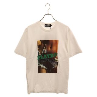 ヒステリックグラマー(HYSTERIC GLAMOUR)のHYSTERIC GLAMOUR ヒステリックグラマー 19SS ×PLAYBOY JUNE PLAYMATE LARA ×プレイボーイ フロントプリントロゴ 半袖Tシャツ ホワイト 12193CT05200(Tシャツ/カットソー(半袖/袖なし))