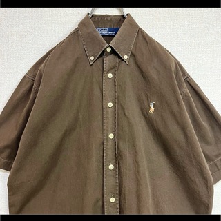 ラルフローレン(Ralph Lauren)のUSA製 ラルフローレン BDシャツ 半袖 ブラウン 茶色  マルチポニー刺繍(シャツ)